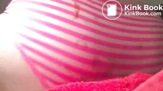 Amateur takes multiple shits in her panties and sit-on her poop