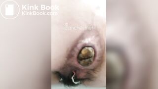 Hairy Asian Amateur Poop fan - video 3