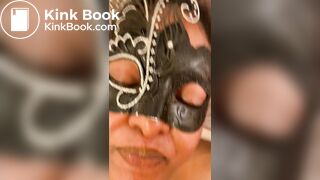 Fresh turds from my ass, washed down with spit and cum.