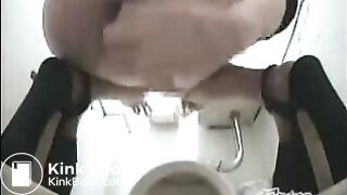 Japanese girl has diarrhea in the toilet