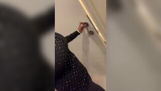 she went to demonstrate and poop in a public toilet