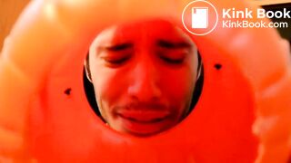 beautiful girl with two guys went into the house and went to take a shit in