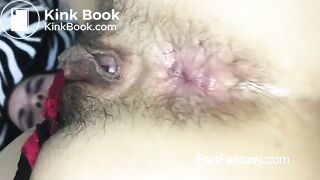 Farting to your nose with her hairy asshole!