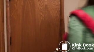 beautiful girl wants to poop but the guy prevents her from doing it