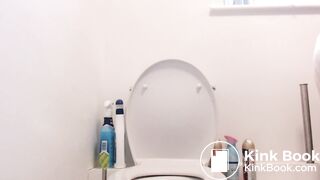 Female toilet poop