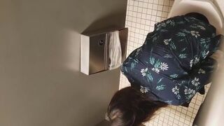 Spying girl at toilet