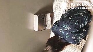 Spying girl at toilet