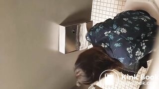 Spying girl at toilet