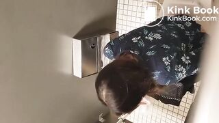Spying girl at toilet