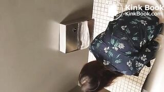 Spying girl at toilet