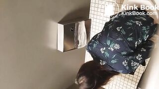 Spying girl at toilet
