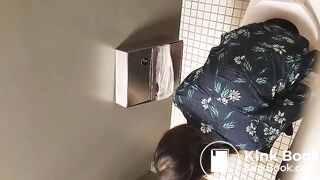Spying girl at toilet