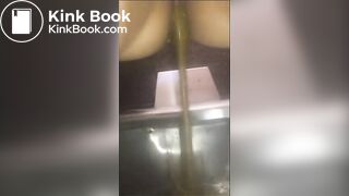 Girl has diarrhea in public toilet - video 15