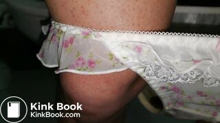 Wear a pink flower pattern panty and ready to cover white one on top