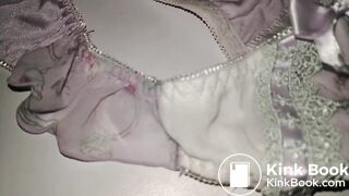 A lovely purple ... style pattern panty before playing.