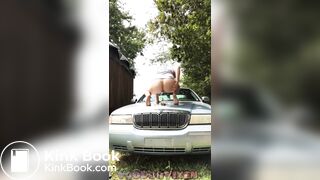 Shitting on Mercury car hood