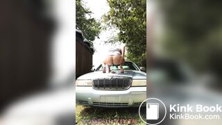 Shitting on Mercury car hood