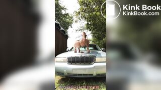 Shitting on Mercury car hood