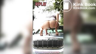 Shitting on Mercury car hood