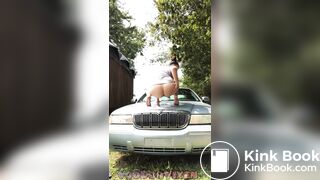 Shitting on Mercury car hood