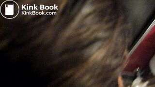 Shit covered amateur gagging while sucking cock