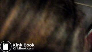 Shit covered amateur gagging while sucking cock