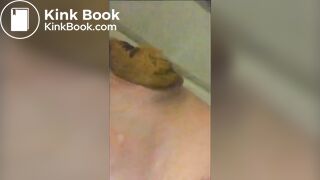 Girl pooping on public toilet