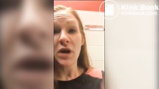 Girl pooping on public toilet