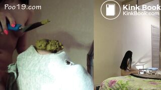 Consuming Christina's hard long turd.