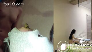 Consuming Christina's hard long turd.