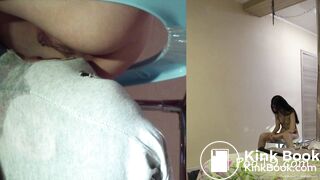 Consuming Christina's hard long turd.