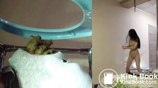 Consuming Christina's hard long turd.