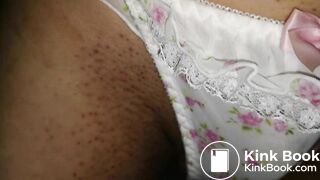 This lovely white flower pattern panty is ready to be play again.