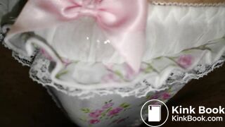 This lovely white flower pattern panty is ready to be play again.