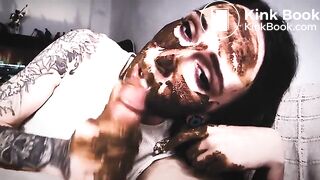 lovely girl with shit in mouth