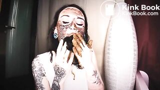 lovely girl with shit in mouth