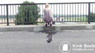 Pissing and shitting on motorway bridge