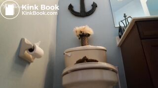 she pooped on the toilet lid