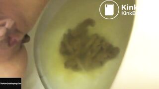 Girl pooping on toilet self shot 11