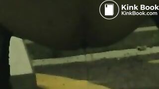 outdoors shitting unusual cleaning 046 (drunk girl delivers enormous shit)