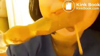 Sucking shitty dildo - video 2