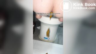 Beautiful girl poops in the toilet 95