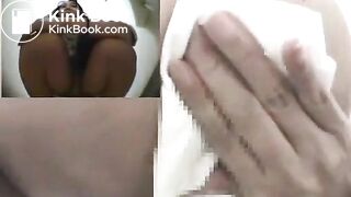 japan pretty OL girl shitting with prolapsed ass (pee running around it)