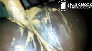 Scat anal with a black bbw