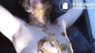 she covered his mustache with her shit