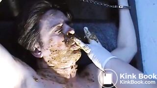 she covered his mustache with her shit