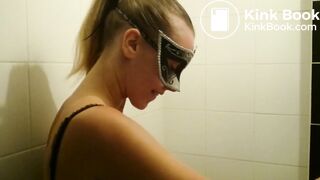 licking a dirty toilet