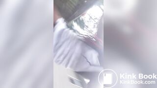 Ebony milf takes a small shit