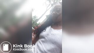 Ebony milf takes a small shit