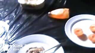 Feeding a scat shake to a slave